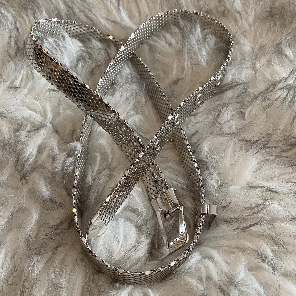 Whiting & Davis Silver Mesh Belt